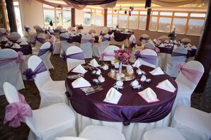 Purple Reception Dining Table Decor