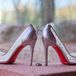 Glamorous Embellished Pink Heels with White Rhinestone Sides
