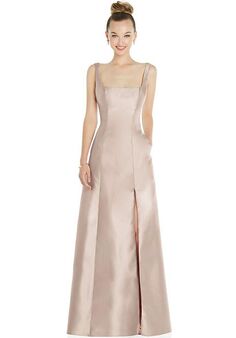 Dessy Group Sleeveless Square-Neck Princess Line Gown with Pockets - D826 Square Bridesmaid Dress