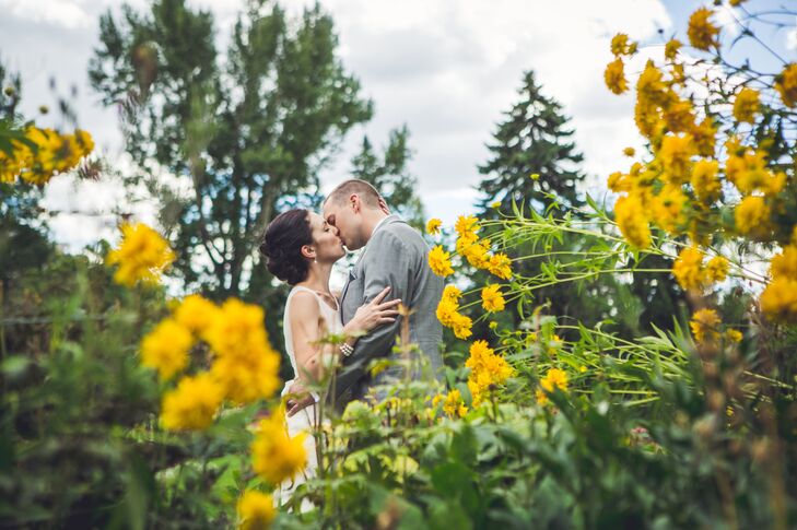 Aline LaBrie (30, a Geologist) and Michael Walintschek (33, a Purchaser) wanted the main focus of their wedding to be the flowers--garden roses, roses