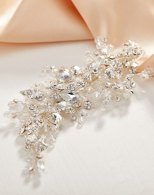 AW Bridal AW BRIDAL Wedding Hair Clip Bridal Hair Comb Rhinestones Wedding Hair Accessories for Brides Flower Girl Bridal Hair Pieces (Sliver) Silver Pins, Combs + Clip - 2