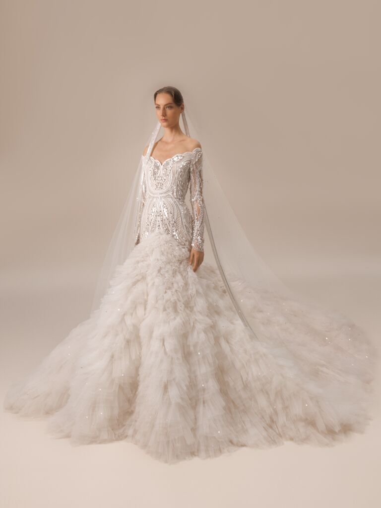 ruffle wedding dress