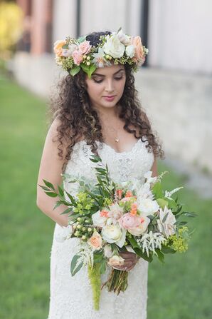 Flower Crown and Matching Bridal Bouquet