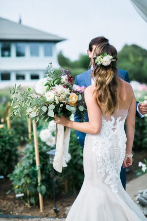 Intricate Floral Wedding Dress Detail