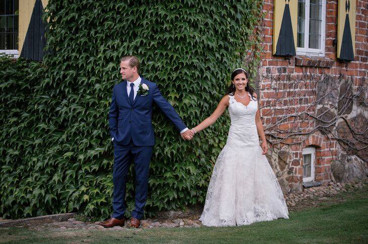 Bride and Groom First Look in Ängelholm, Sweden