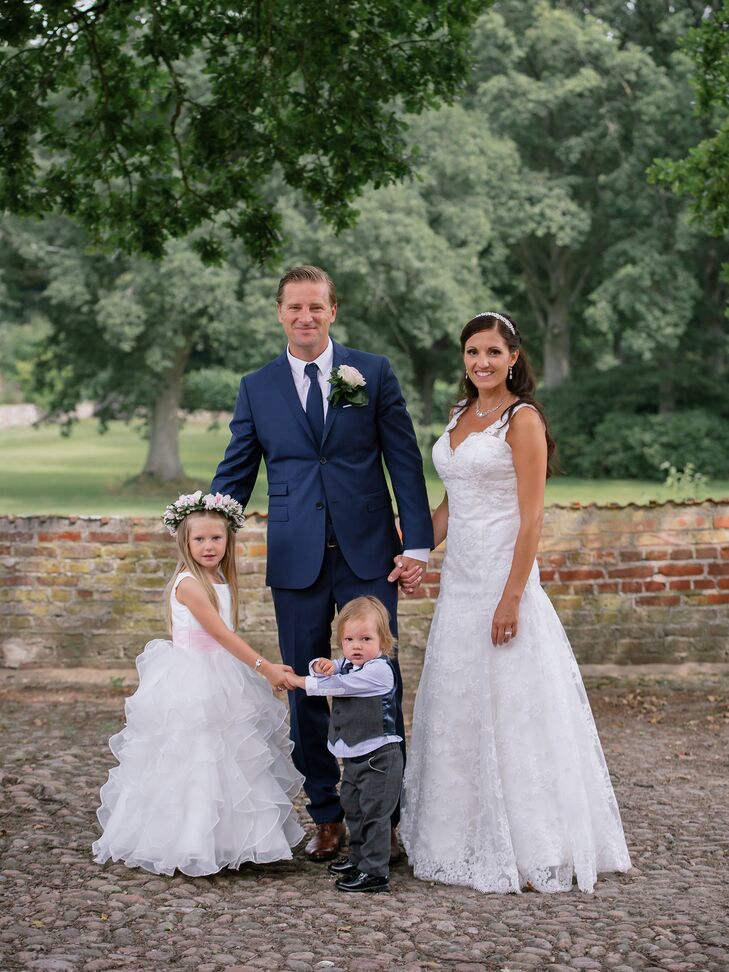 The couple’s daughter wore a custom-made dress from China. Their son wore a suit.