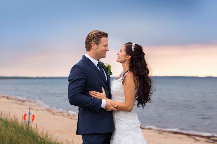 Bride and Groom on Beach in Ängelholm, Sweden