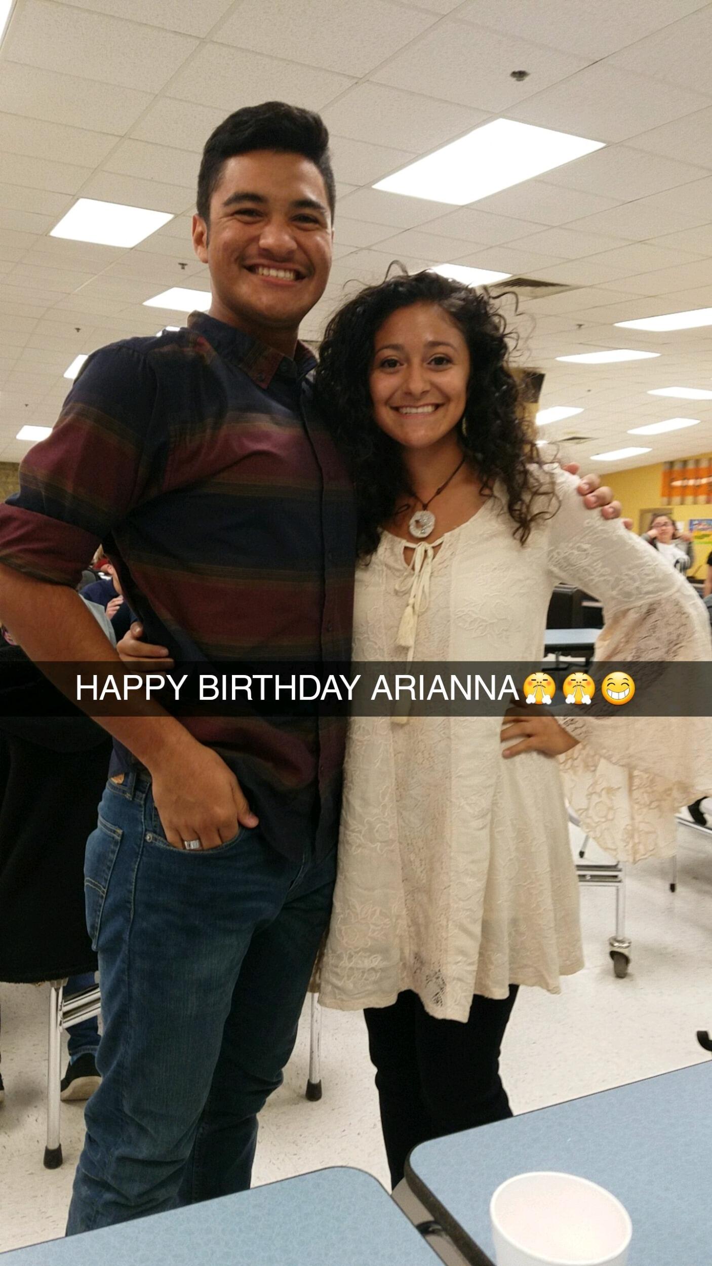 Our friend group celebrated my birthday during lunch and I was shocked that Mateo wanted to take a picture with me ☺️ (This photo made me realize I was a sucker for curly hair - M)