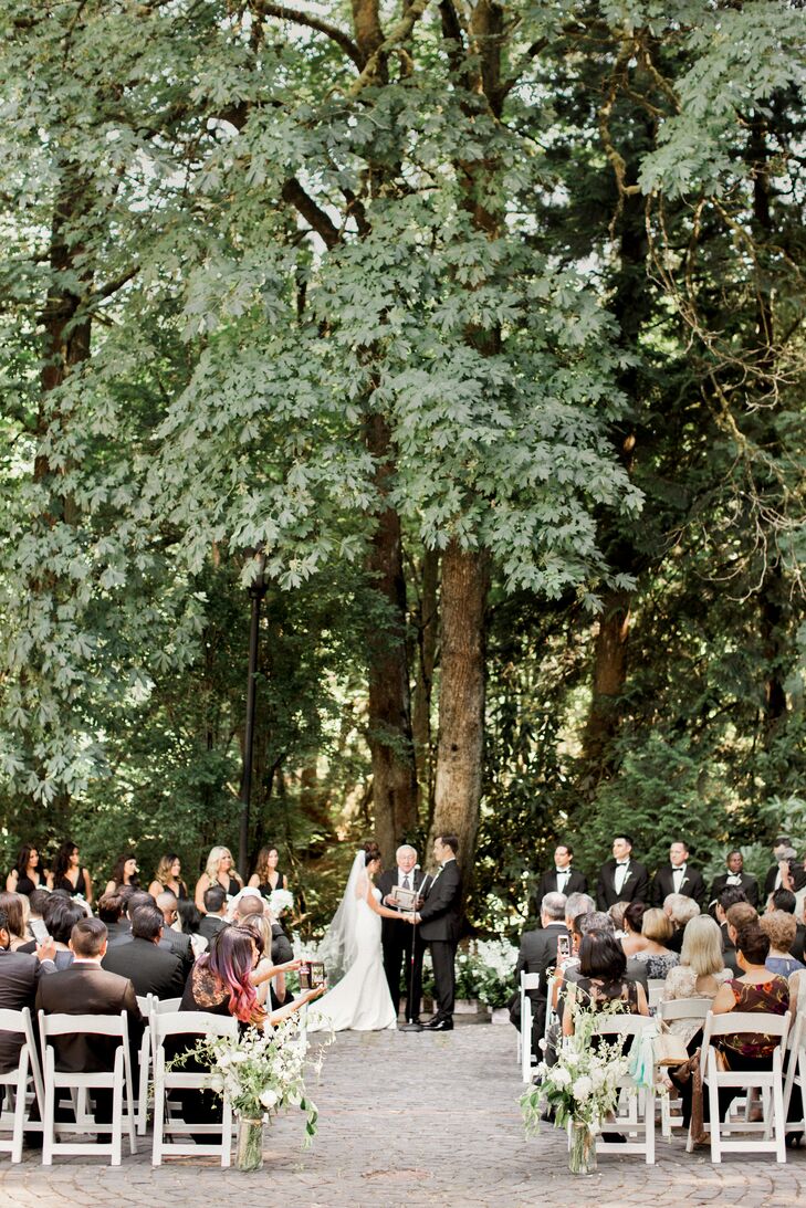Intimate Outdoor Stone Terrace Ceremony