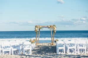 Beachfront Jewish Ceremony with Wood Chuppah