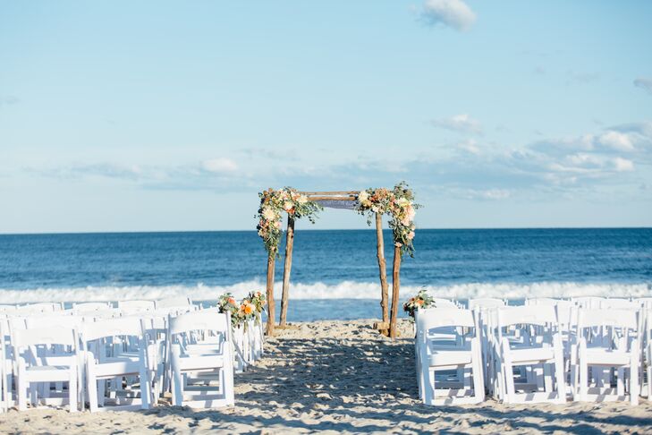 Beachfront Jewish Ceremony with Wood Chuppah