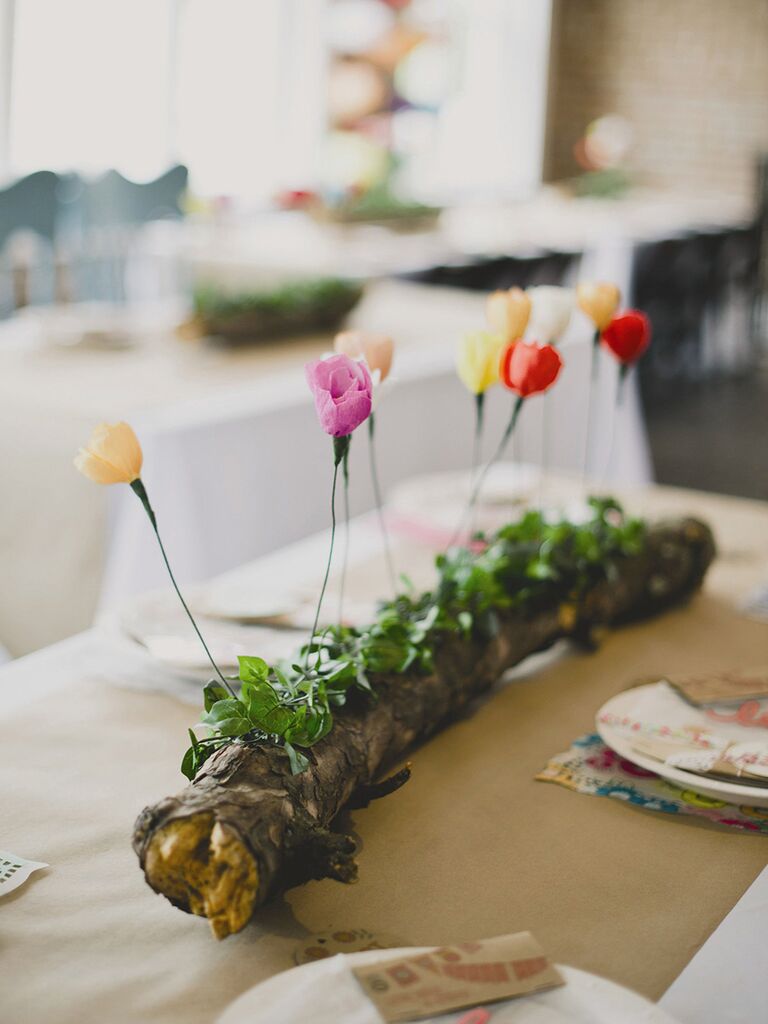 Paper flower wedding centerpiece idea