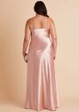 Birdy Grey Lisa Long Shiny Satin Dress in Rose Gold Scoop Bridesmaid Dress - thumbnail - 2