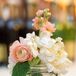 Pink Ranunculus and Ivory Hydrangea Centerpieces
