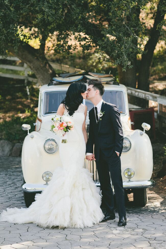 Sarah Orzechowski (26 and an aesthetician) and Brendon Urie (26 and a musician) planned an intimate affair in Malibu, California, with a palette of cl