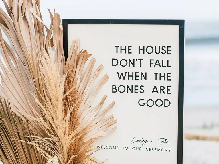 Bohemian Beach Wedding Ceremony Sign