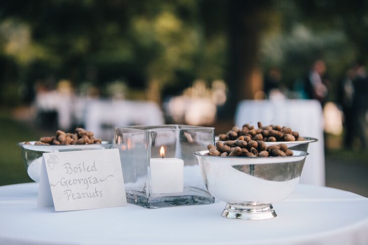 The couple served “Crazy Good” boiled Georgia peanuts by Four Brothers Nut Co.