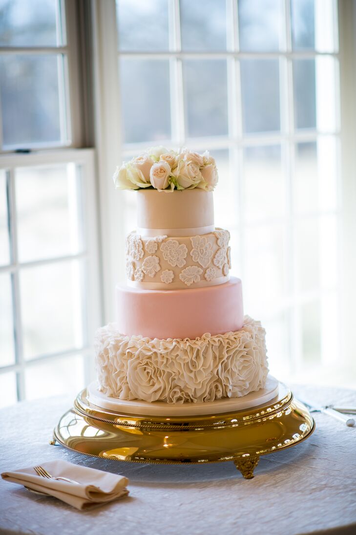 Four Tier Rose Wedding Cake