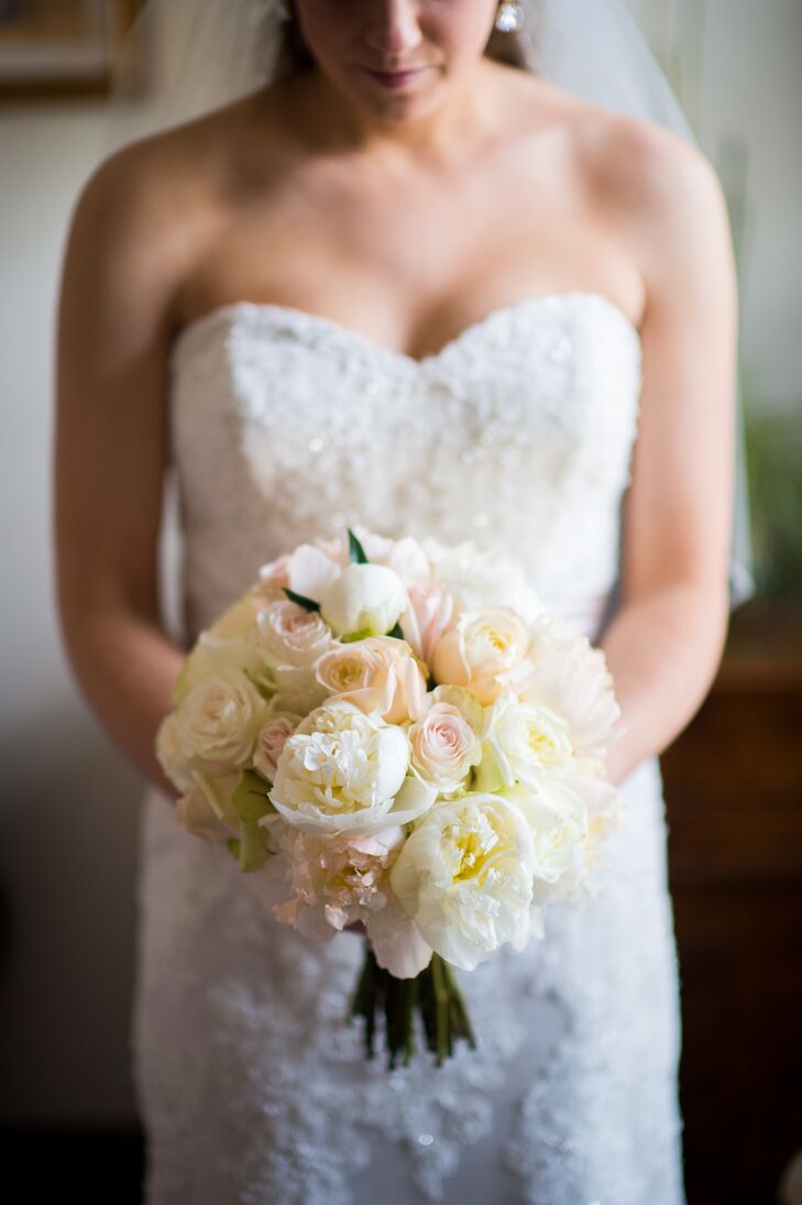 White Peony and Blush Rose Bouquet