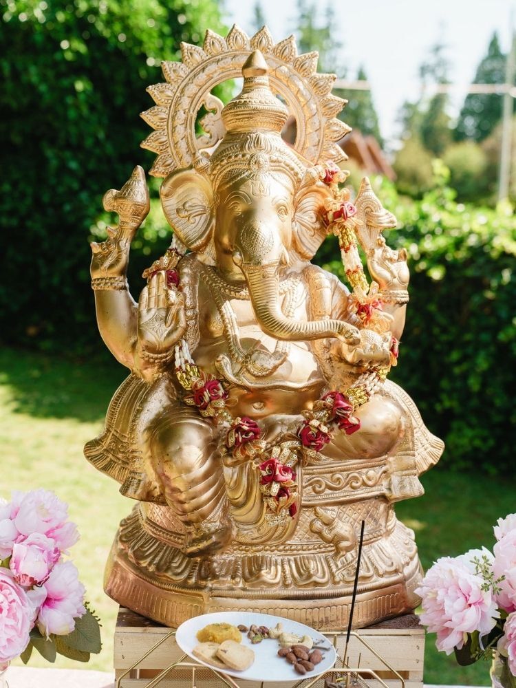 gold statue of Lord Ganesh