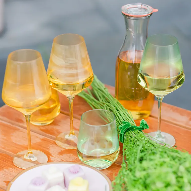 Multicolored glassware set luxury gift for wife