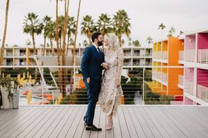 Bride and Groom at Colorful NYE Wedding