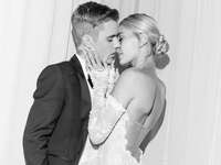 hailey bieber wedding hair