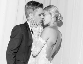 hailey bieber wedding hair