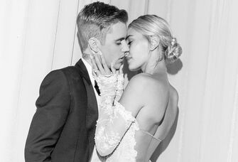 hailey bieber wedding hair