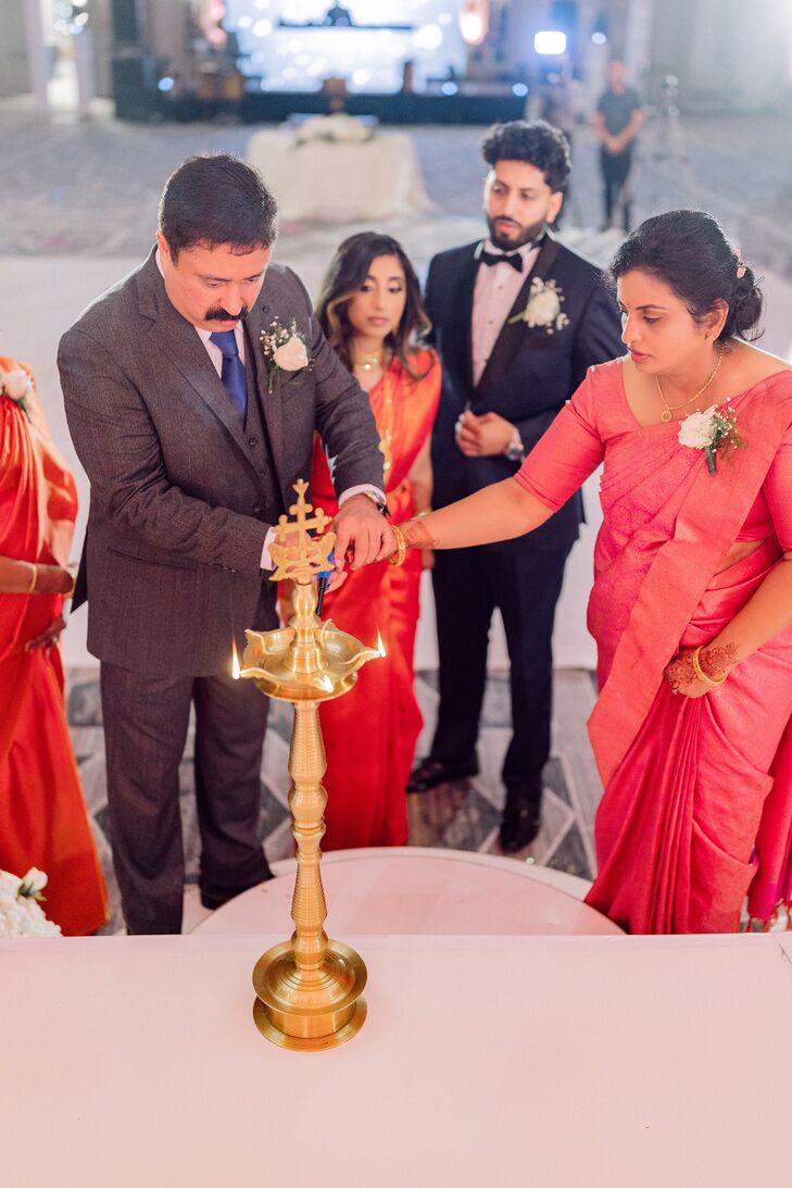 Lighting of the Lamp Ceremony at Religious Knanaya Indian Christian Wedding