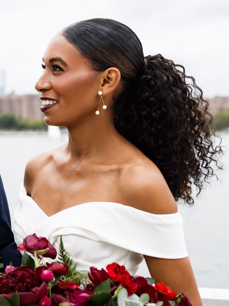 wedding updos sleek low ponytail