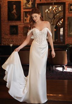 Essense of Australia D4303 Column Wedding Dress