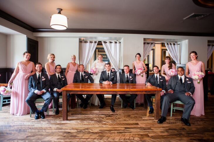 Pink and Charcoal Wedding Party