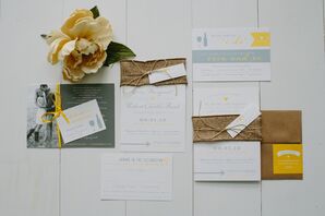Rustic Burlap Bellyband-Adorned Custom Invitations