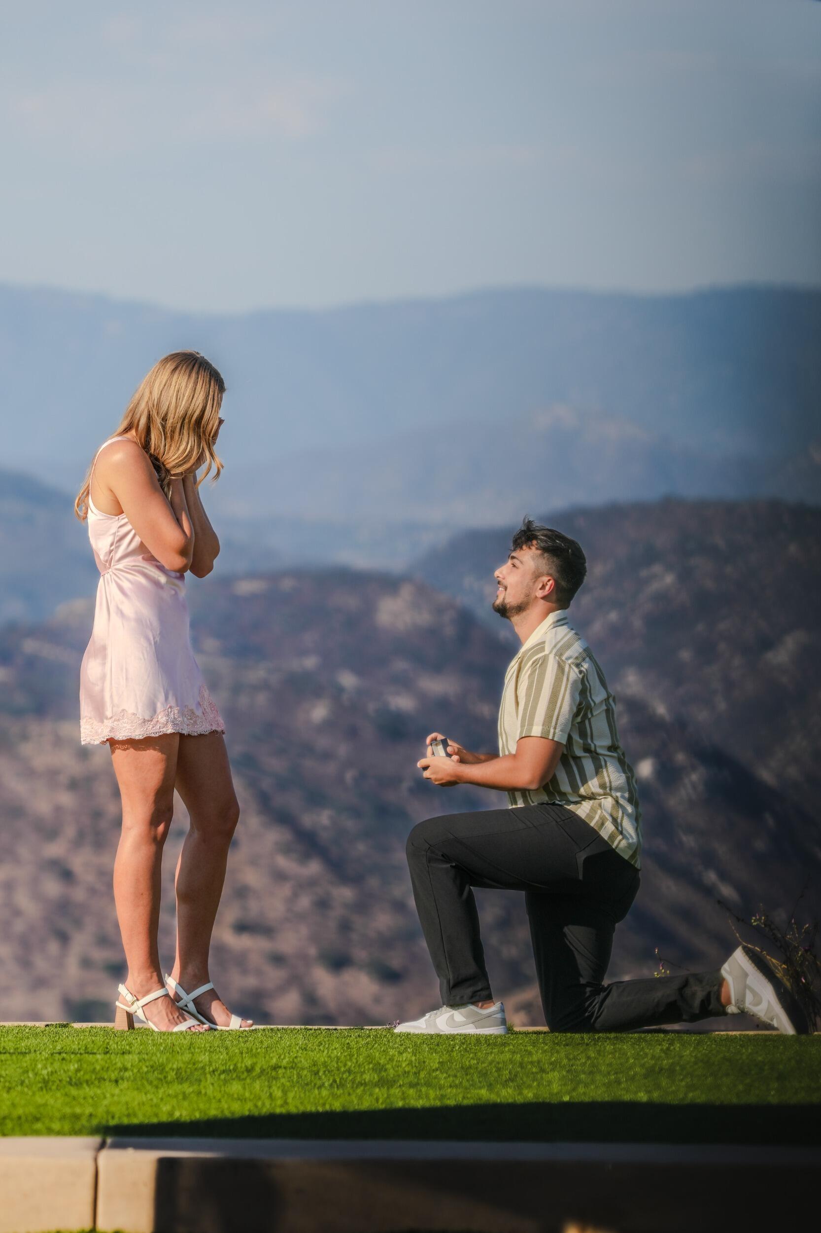 Mitchell popped the question in San Diego, CA