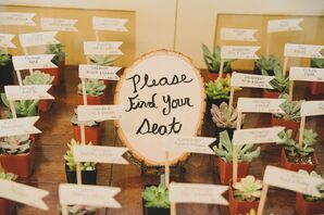 Succulent Escort Cards with Wood Detail