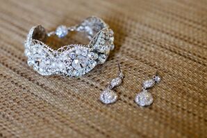 Diamond Bracelet and Earrings Wedding Jewelry