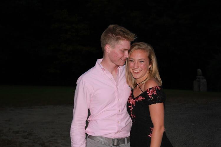 Our first homecoming -  a good sport for matching in pink.