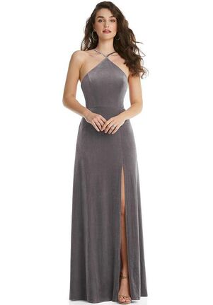 Dessy Group High Neck Halter Open-Back Velvet Dress - Alix - LB034 Halter Bridesmaid Dress