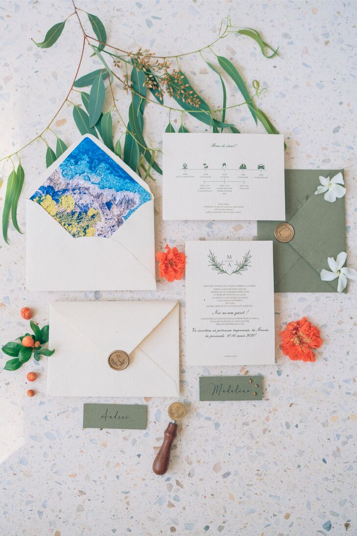 Invitation Suite for Wedding at Ekies All Senses Resort in Greece