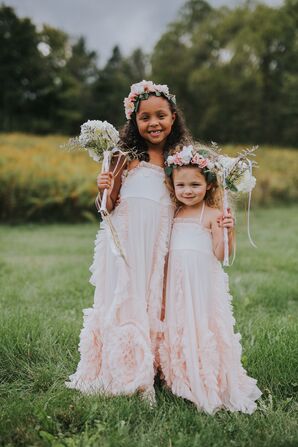 Ruffled Light Pink Flower Girl Dresses