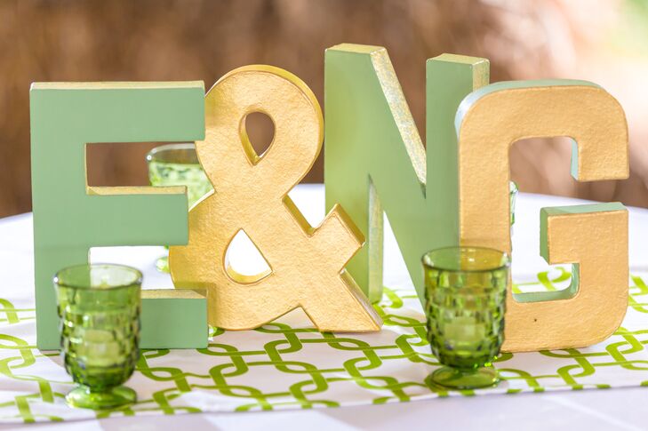 Yellow and Sage Wooden Letters