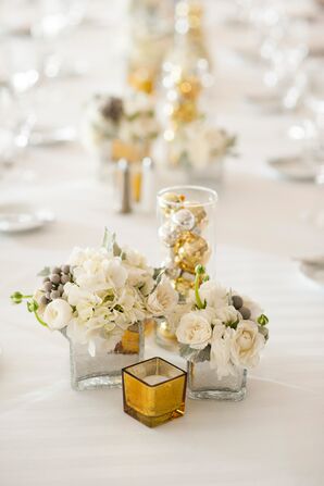 Silver and Gold Winter-Inspired Centerpieces