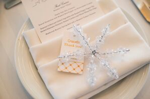 DIY Wire and Bead Snowflake Wedding Favors