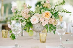 Textured Rose, Bells of Ireland Wedding Centerpieces