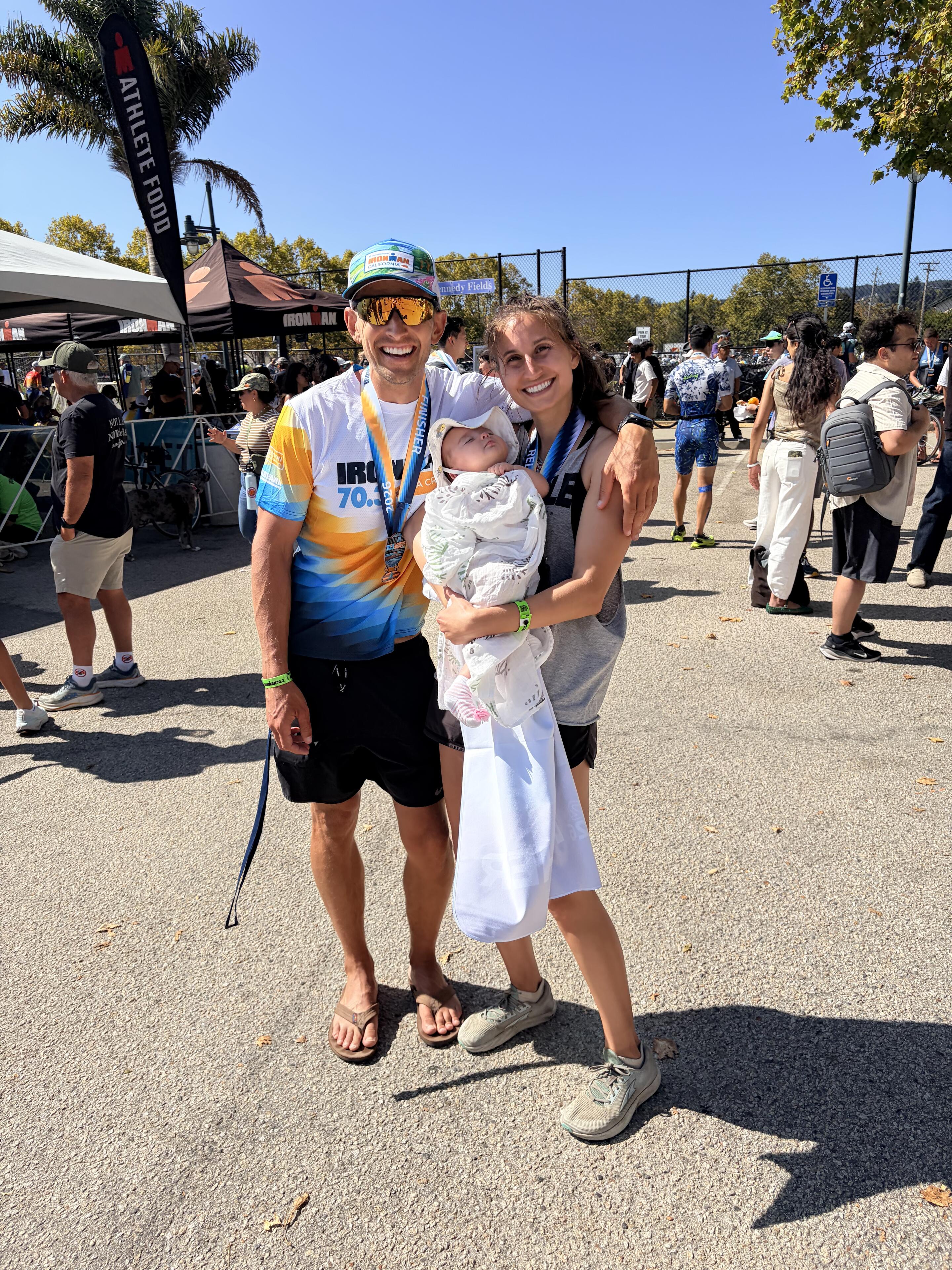 Fourth Trimester half marathon for Lauren; Second 70.3 Ironman for Cameron; Andie supporting mom and dad!