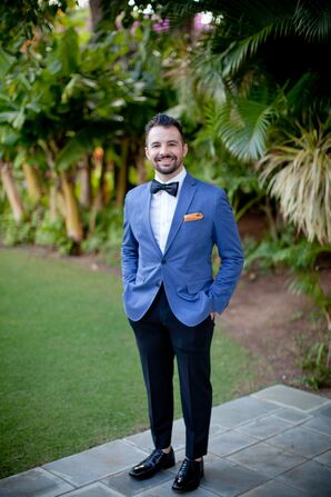Groom With Blue Banana Republic Jacket