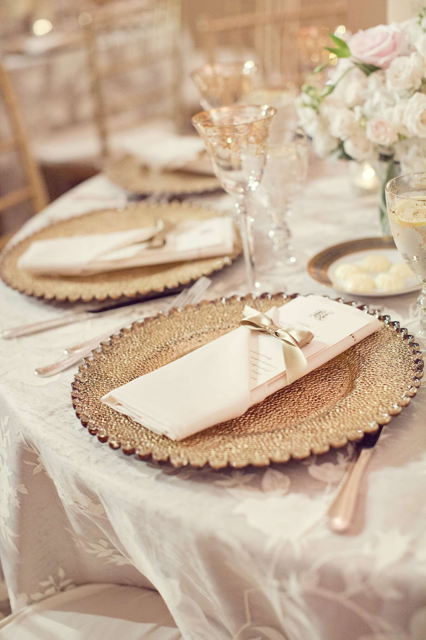 Gold and Ivory Table Decor