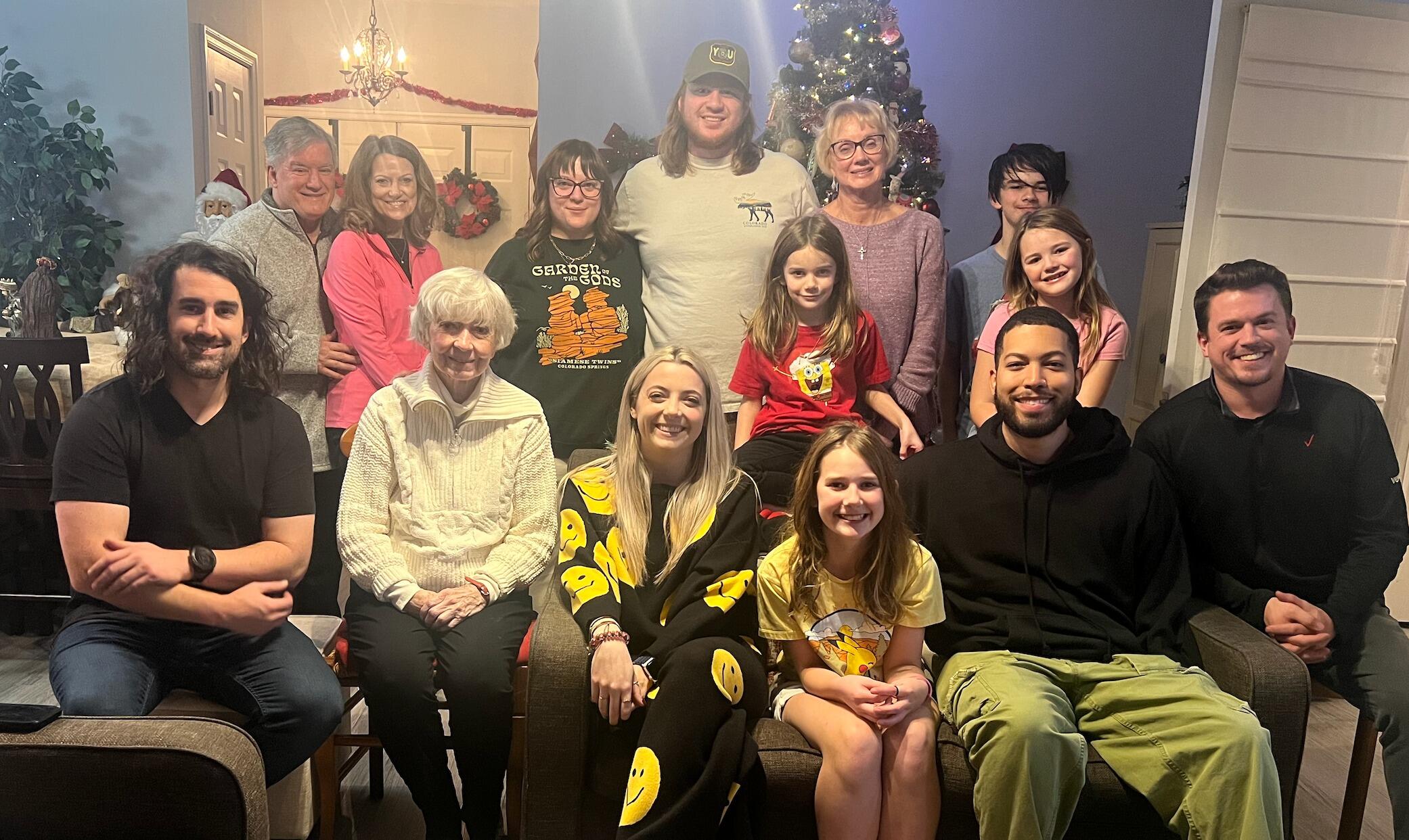 Enjoying Christmas and their traditions with family