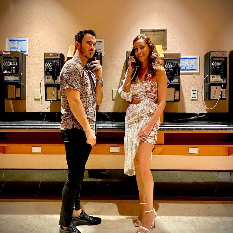 Kevin and Danielle Jonas at the payphones where they first met